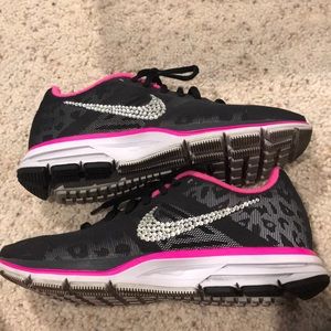 Womens Blinged Nike Pegasus 30 (H20 Repel) Leopard